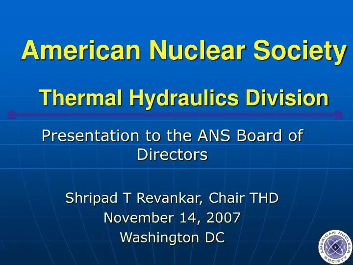 american nuclear society thermal hydraulics division