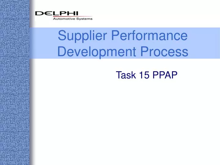 supplier performance development process