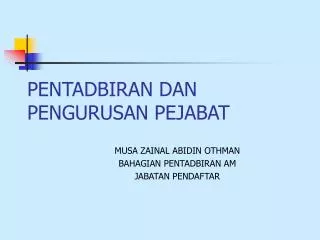 pentadbiran dan pengurusan pejabat