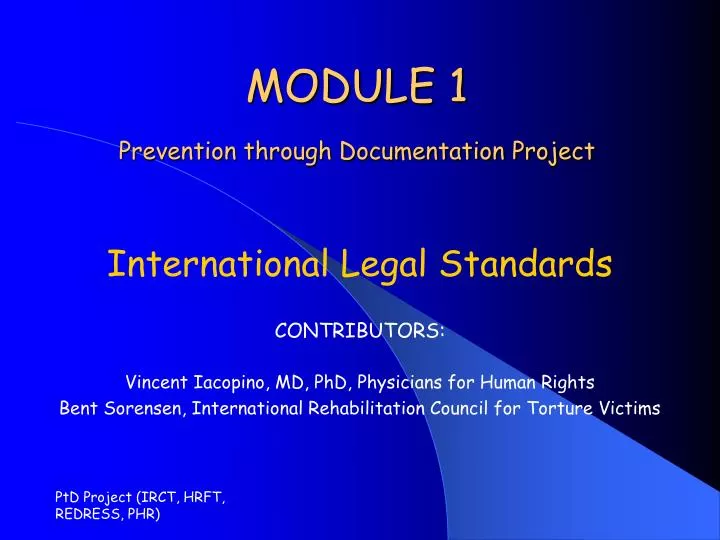 module 1 prevention through documentation project