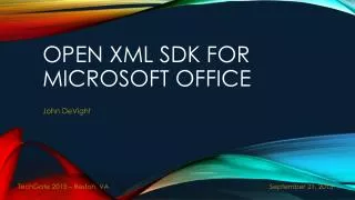Open XML SDK for Microsoft Office