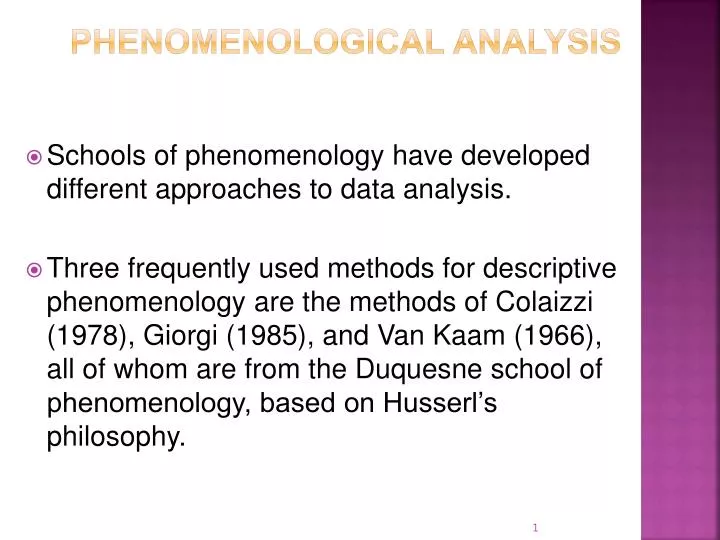 phenomenological analysis