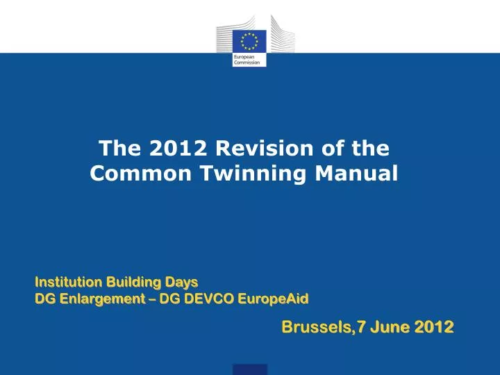 the 2012 revision of the common twinning manual