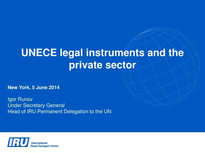 unece legal instruments and the private sector