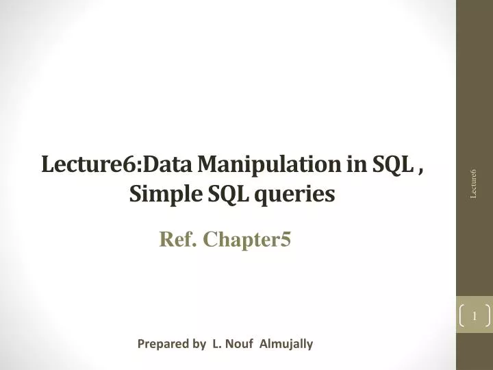 lecture6 data manipulation in sql simple sql queries