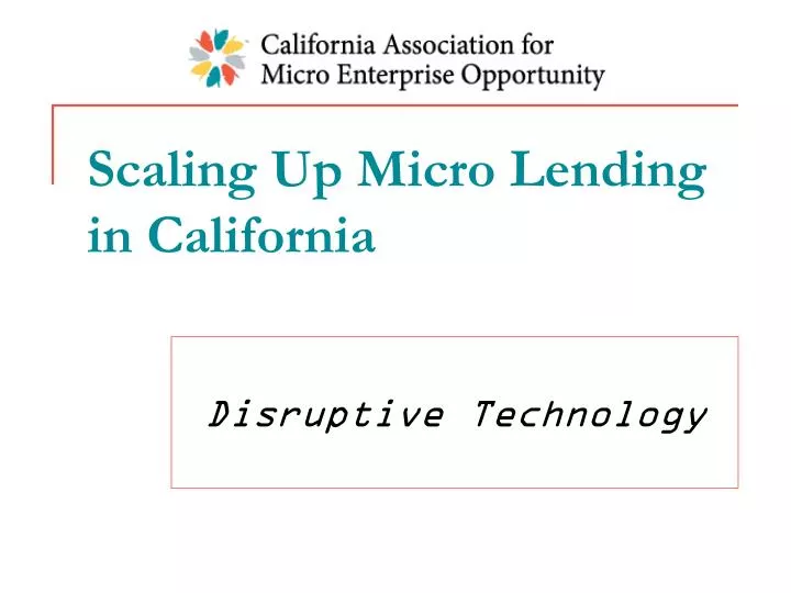 scaling up micro lending in california