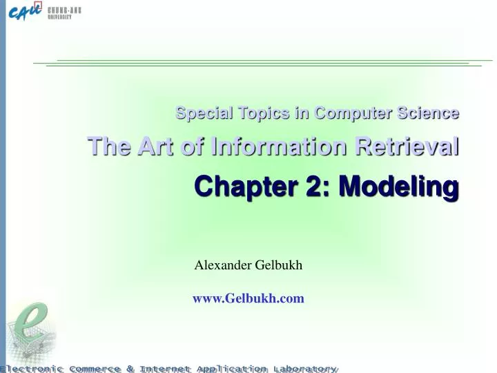 special topics in computer science the art of information retrieval chapter 2 modeling