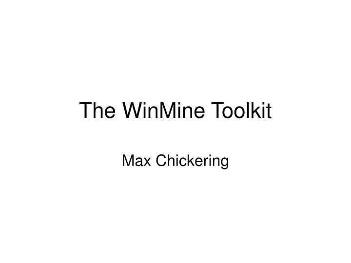 the winmine toolkit