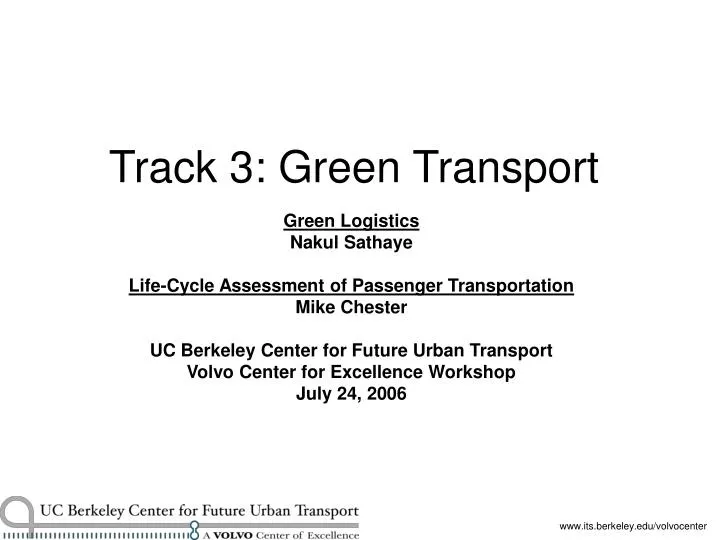 track 3 green transport
