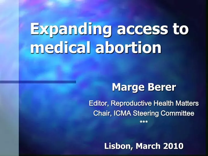 expanding access to medical abortion