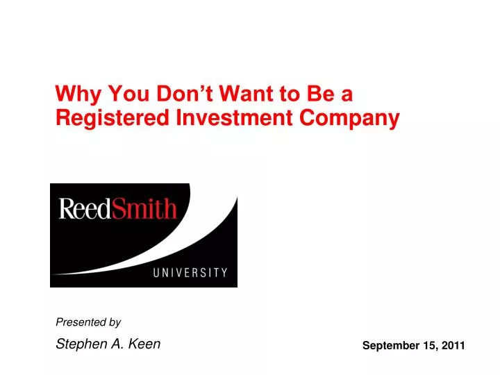why you don t want to be a registered investment company