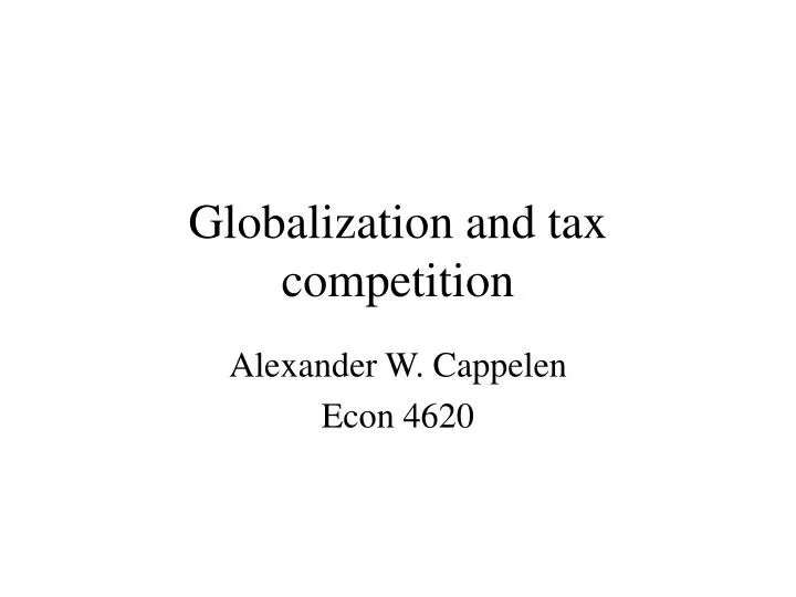 globalization and tax competition