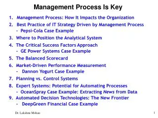 Management Process Is Key