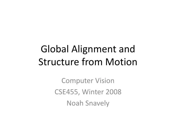 global alignment and structure from motion