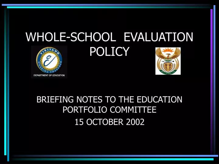 whole school evaluation policy