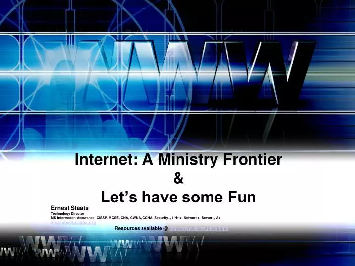 internet a ministry frontier let s have some fun