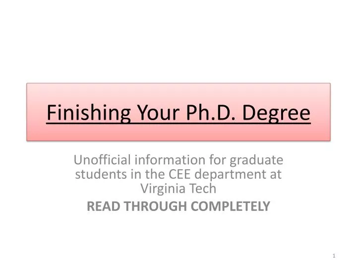 finishing your ph d degree