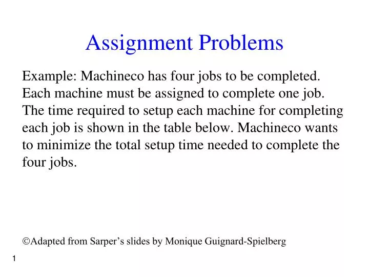 assignment problems