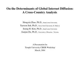 On the Determinants of Global Internet Diffusion: A Cross-Country Analysis