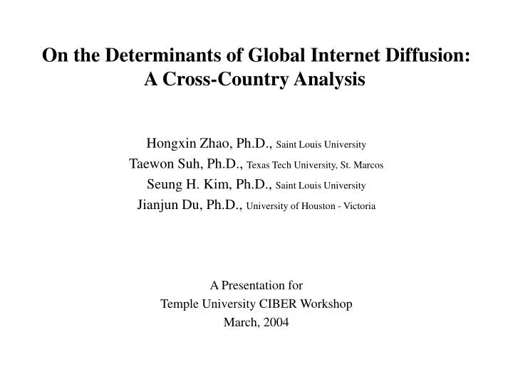 on the determinants of global internet diffusion a cross country analysis