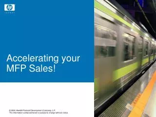 Accelerating your MFP Sales!