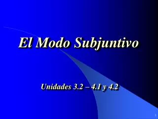 el modo subjuntivo