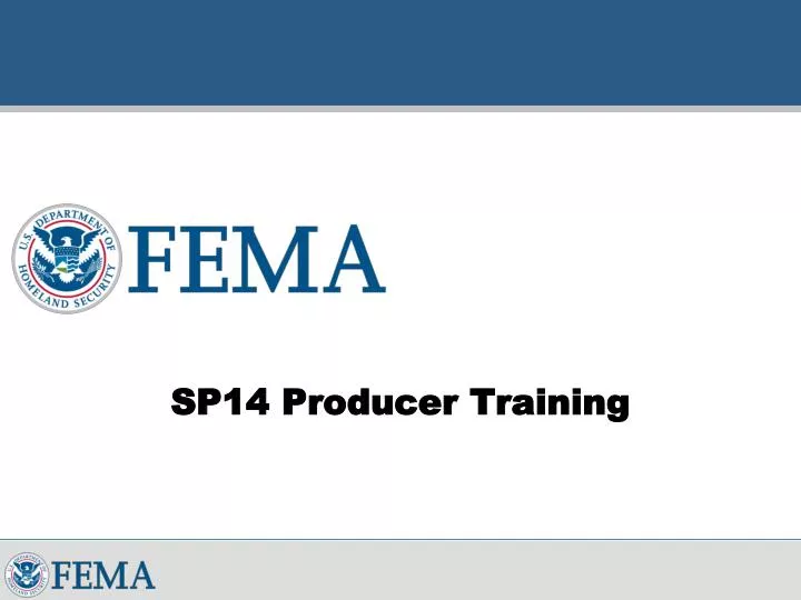 sp14 producer training