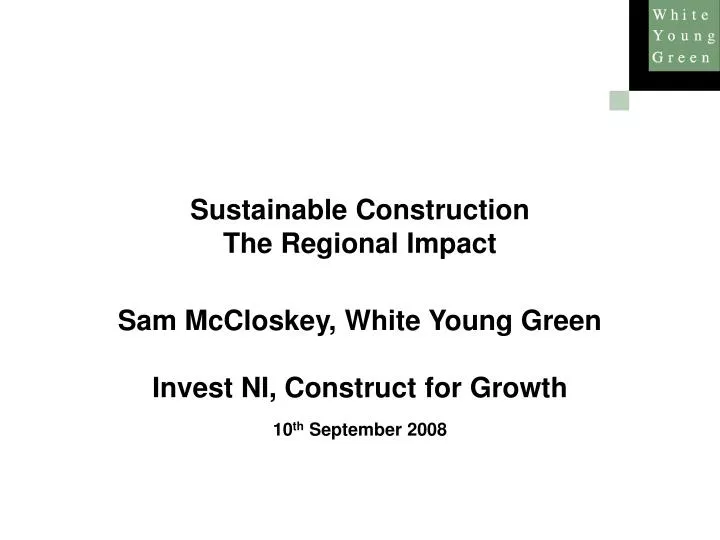 sustainable construction the regional impact