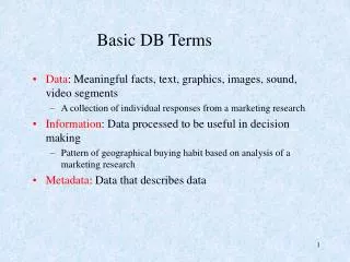 Basic DB Terms