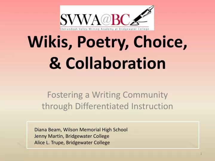 wikis poetry choice collaboration