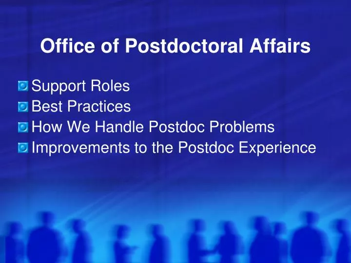 office of postdoctoral affairs