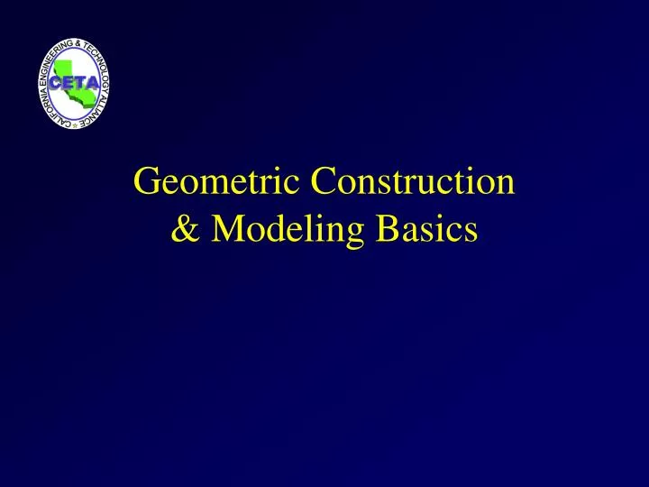 geometric construction modeling basics