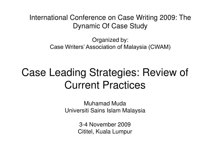 case leading strategies review of current practices