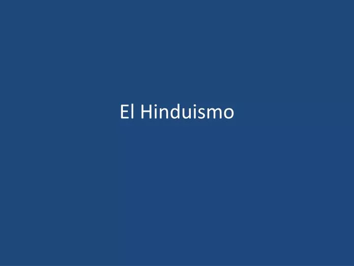 el hinduismo