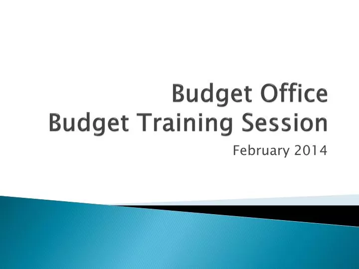 budget office budget training session