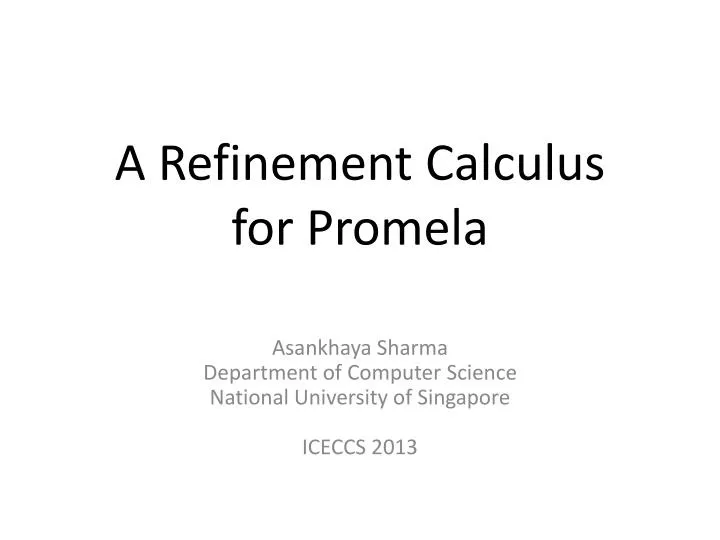 a refinement calculus for promela