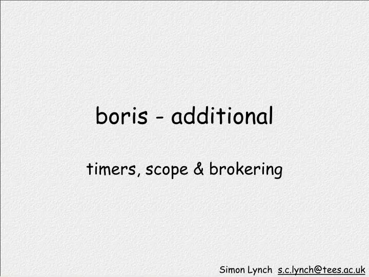 boris additional