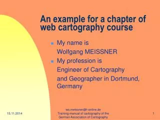 An example for a chapter of web cartography course