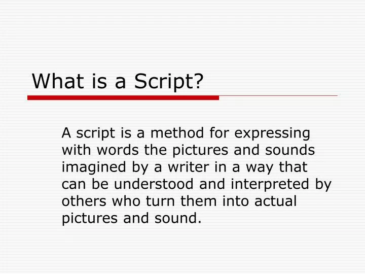 what is a script