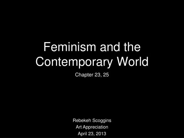 feminism and the contemporary world