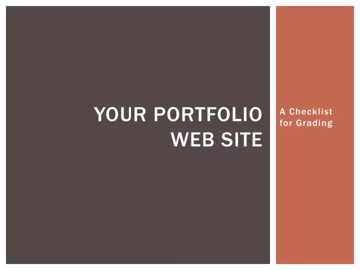 your portfolio web site