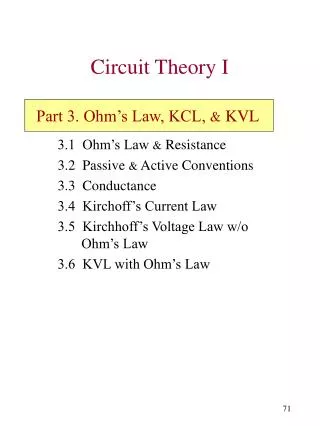 Circuit Theory I