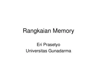 Rangkaian Memory