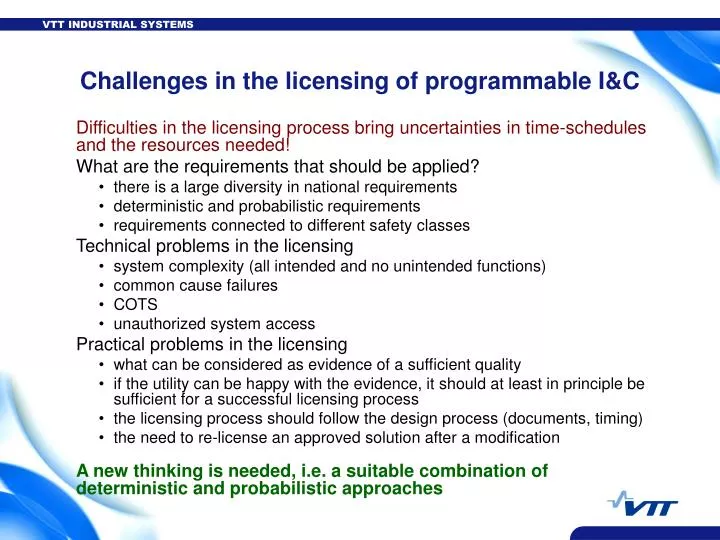 challenges in the licensing of programmable i c