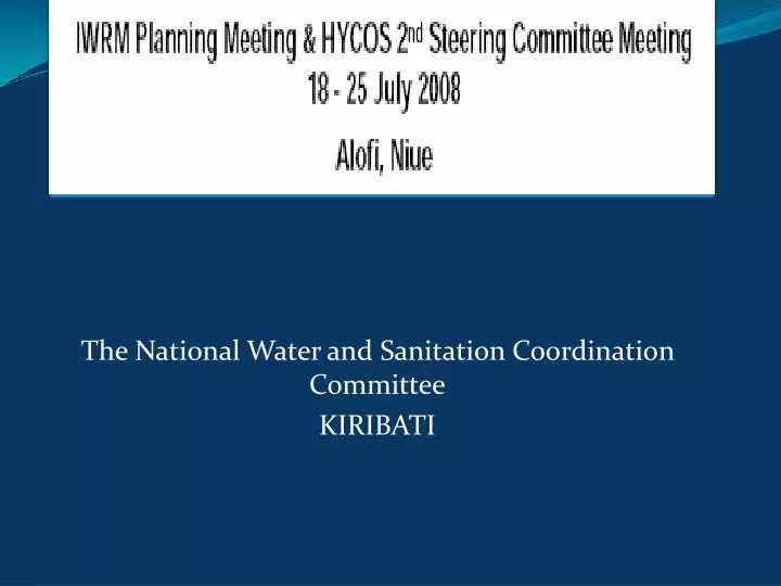 the national water and sanitation coordination committee kiribati