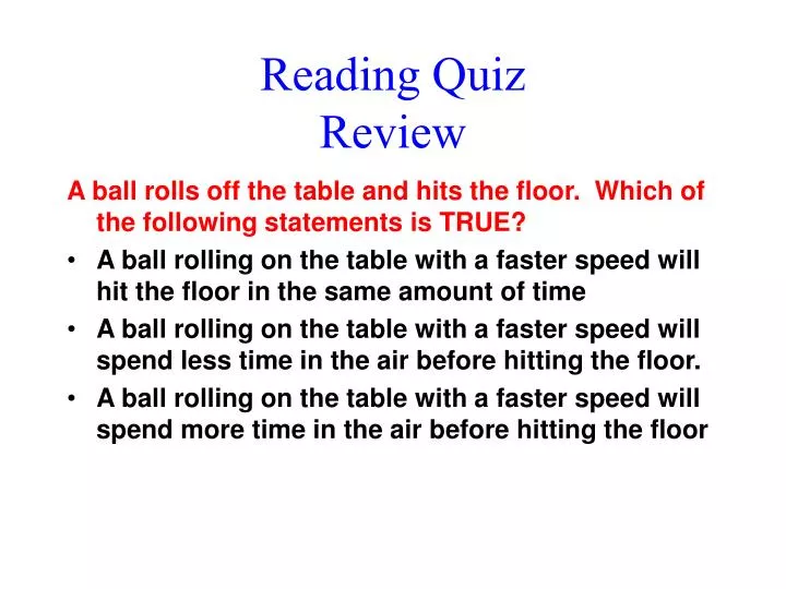 reading quiz review