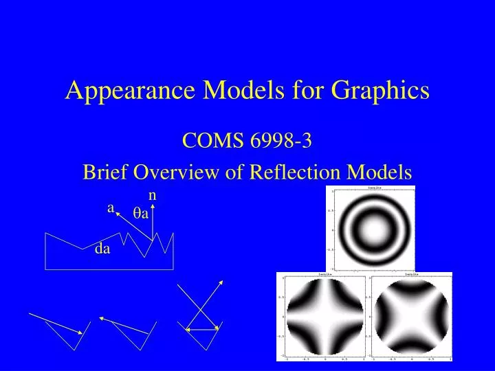 appearance models for graphics