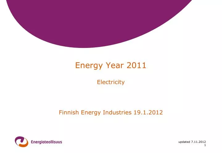 energy year 2011 electricity