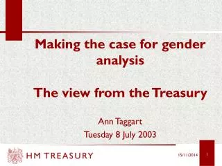 making the case for gender analysis the view from the treasury
