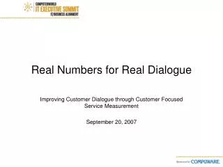 Real Numbers for Real Dialogue